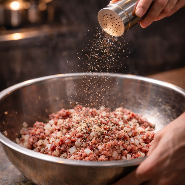 ハンバーグ胡椒